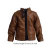 1:12 PU Leather Jacket, Handmade Doll Clothes for 6in Doll Model Dress up Accs, Brown view 4