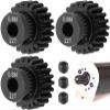 3-Pack Steel Metal 0.8M 5mm Pinion Motor Gear Sets 22T Compatible with HPI Kyosho Losi Axial Tamiya 1/8 1/10 RC Car Monster Truck Buggy, 0.8 Module Gear for Traxxsa Arrma view 1