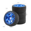 100mm 1/8 RC On-Road Soft Sticky Tyres Crawler tire and Hard Plastic wheels High grip set 17mm Hex For 1/7 1/8 HPI VRX WR8 HSP Kyosho ARRMA Redcat Losi KM C3 Pegasus CNE W197 (Blue) view 2
