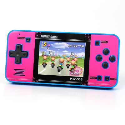 Handheld Game for Kids Built-in 220 32-bit Video Games, 3.0 IPS Screen, Rechargeable Portable Game , Travel Mini Arcade Electronic Toys Gift for Boys and Girls(Blue+Pink)