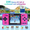 Handheld Game for Kids Built-in 220 32-bit Video Games, 3.0 IPS Screen, Rechargeable Portable Game , Travel Mini Arcade Electronic Toys Gift for Boys and Girls(Blue+Pink) view 2