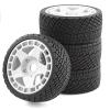 100mm 1/8 RC On-Road Soft Sticky Tyres Crawler tire and Hard Plastic wheels High grip set 17mm Hex For 1/7 1/8 HPI VRX WR8 HSP Kyosho ARRMA Redcat Losi KM C3 Pegasus CNE W197 (White) view 1