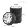 100mm 1/8 RC On-Road Soft Sticky Tyres Crawler tire and Hard Plastic wheels High grip set 17mm Hex For 1/7 1/8 HPI VRX WR8 HSP Kyosho ARRMA Redcat Losi KM C3 Pegasus CNE W197 (White) view 2