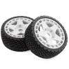 100mm 1/8 RC On-Road Soft Sticky Tyres Crawler tire and Hard Plastic wheels High grip set 17mm Hex For 1/7 1/8 HPI VRX WR8 HSP Kyosho ARRMA Redcat Losi KM C3 Pegasus CNE W197 (White) view 4