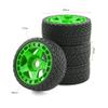 100mm 1/8 RC On-Road Soft Sticky Tyres Crawler tire and Hard Plastic wheels High grip set 17mm Hex For 1/7 1/8 HPI VRX WR8 HSP Kyosho ARRMA Redcat Losi KM C3 Pegasus CNE W197 (Green) view 2