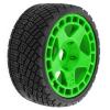 100mm 1/8 RC On-Road Soft Sticky Tyres Crawler tire and Hard Plastic wheels High grip set 17mm Hex For 1/7 1/8 HPI VRX WR8 HSP Kyosho ARRMA Redcat Losi KM C3 Pegasus CNE W197 (Green) view 3