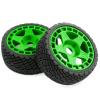 100mm 1/8 RC On-Road Soft Sticky Tyres Crawler tire and Hard Plastic wheels High grip set 17mm Hex For 1/7 1/8 HPI VRX WR8 HSP Kyosho ARRMA Redcat Losi KM C3 Pegasus CNE W197 (Green) view 4