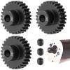 3-Pack Steel Metal 0.8M 5mm Pinion Motor Gear Sets 28T Compatible with HPI Kyosho Losi Axial Tamiya 1/8 1/10 RC Car Monster Truck Buggy, 0.8 Module Gear for Traxxsa Arrma view 1