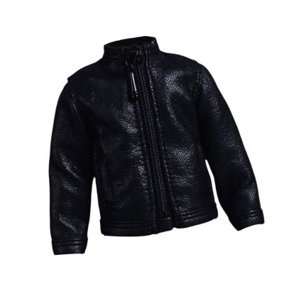 1:12 PU Leather Jacket, Handmade Doll Clothes for 6in Doll Model Dress up Accs, Black