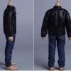 1:12 PU Leather Jacket, Handmade Doll Clothes for 6in Doll Model Dress up Accs, Black view 2