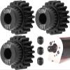 3-Pack Steel Metal 0.8M 5mm Pinion Motor Gear Sets 19T Compatible with HPI Kyosho Losi Axial Tamiya 1/8 1/10 RC Car Monster Truck Buggy, 0.8 Module Gear for Traxxsa Arrma view 1