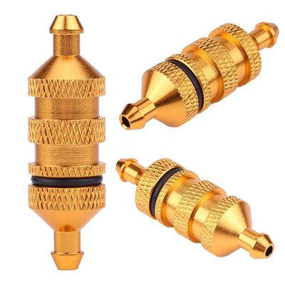 HSP Aluminum Alloy Oil Fuel Filter for RC Model Car Upgrade Parts, Small Size Easy to Install, for 1/8 1/10 Scale, Gold (#2)