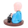 ZJchao Solar Power Little Monk Figurine, Monk Nodding Swing Toy Chinese Little Monk Statue Bobbleheads for Car Dashboard with Solar Energy Sensing for Car Dashboard Ornament Home (Blue) view 2