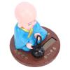 ZJchao Solar Power Little Monk Figurine, Monk Nodding Swing Toy Chinese Little Monk Statue Bobbleheads for Car Dashboard with Solar Energy Sensing for Car Dashboard Ornament Home (Blue) view 3