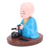 ZJchao Solar Power Little Monk Figurine, Monk Nodding Swing Toy Chinese Little Monk Statue Bobbleheads for Car Dashboard with Solar Energy Sensing for Car Dashboard Ornament Home (Blue) view 4