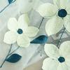 HooHero Blue Natural Fresh Elegant Floral Embroidered Living Kids Baby Room Elegant 50 Width Sheer Curtains Home Decor Voile Home Decoraion Drapes view 1
