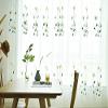 HooHero Blue Natural Fresh Elegant Floral Embroidered Living Kids Baby Room Elegant 50 Width Sheer Curtains Home Decor Voile Home Decoraion Drapes view 3