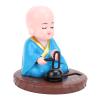 Solar Power Little Monk Figurine, Solar Powered Dancing Toys Chinese Little Monk Figurine Statue Monk Nodding Swing with Solar Energy Sensing for Car Dashboard Ornament Home view 1