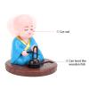 Solar Power Little Monk Figurine, Solar Powered Dancing Toys Chinese Little Monk Figurine Statue Monk Nodding Swing with Solar Energy Sensing for Car Dashboard Ornament Home view 2
