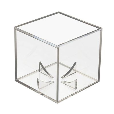 Alomejor Baseball Display Case, Clear Plastic Souvenir Storage Box Holder 8 * 8 * 8cm with Bottom Bracket for Souvenir Storage Box Holder (White)
