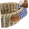 STOBAZA Bear Shaped Woven Straw Storage Basket for Toys Laundry and Home Decor Cute Cartoon Design Material for Boys and Girls Rooms and Nursery view 3