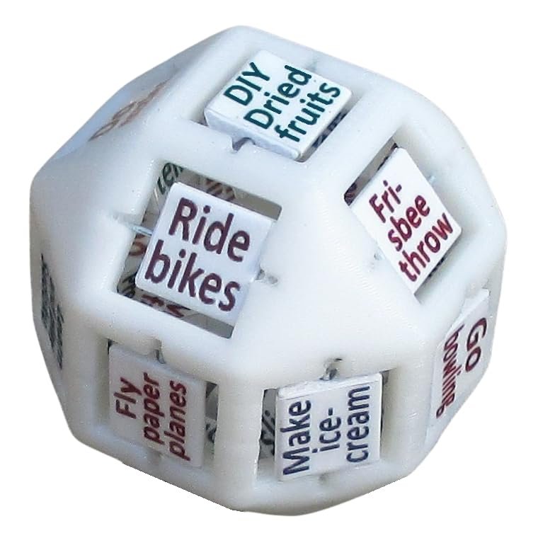 Decision Die for Things to Do with Your Family. The Die Displays 54 Fun Activity Ideas, Selected Randomly with Every Roll. by Dream Dice.