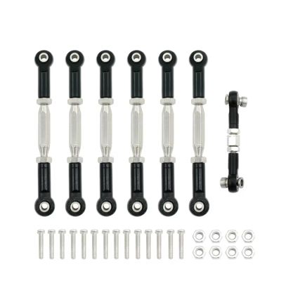for Traxxas for Slash 1/10 4X4/2WD 1 Set Metal Turnbuckle Camber Link End Adjustable Kit RC Car Upgrade Parts Replacement Parts RC Car Repair Kit(Black)