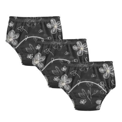 Floral Sketch Baby Toilet Training Pants Reusable Nighttime Training Underwear Short Underwear for Infant 4T