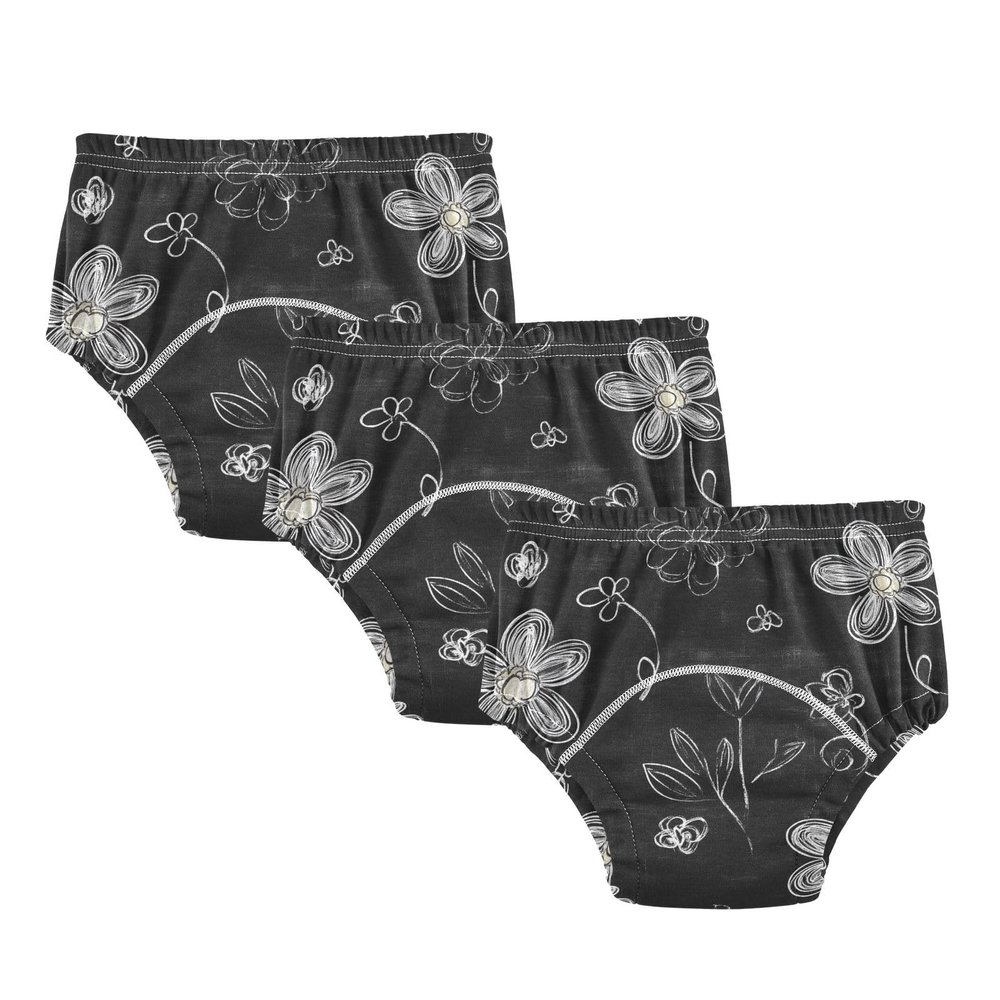 Floral Sketch Baby Toilet Training Pants Reusable Nighttime Training Underwear Short Underwear for Infant 4T