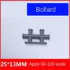 ABS Plastic Bollard for Marine Ship Models - Cable Guide Post for RC and Tugboat Models, Dimensions: 25mm x 4.2mm x 13mm - Gray Color - 1 Piece view 2