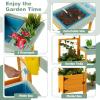 GLACER Kids Potting Bench, Fir Wood Outdoor Play Kitchen with Planter Box, Transparent Root Viewer Window, Garden Trellis, Detachable Sink & Faucet, Mud Table for Kids Outdoor for Boys Girls Ages 3+ view 3