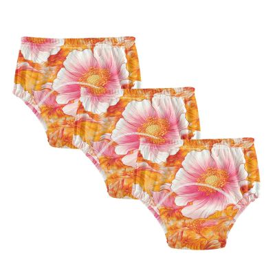 Pink Blossoms Golden Flowers Little Boys Sleep Training Underwear Soft Cotton Bed Wetting Underpants Training Pants for Toddler Boys 5T