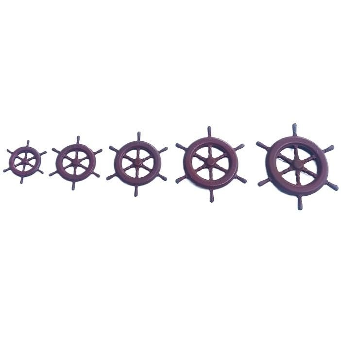 3D Printed Resin Ship Wheel for Model Boats - Unpainted White DIY Vintage Ship Accessories, Nautical Simulation Parts (20mm, 25mm, 30mm, 35mm, 40mm Diameter), 1 Piece(20mm)