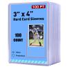 100ct 3"x4" Hard Card Sleeves - 100pt Hard Plastic Trading Card Protector, Rigid Card Sleeve, Clear Open-Top Card Sleeve Fits Thick Cards Such as Baseball, Soccer, Basketball, Hockey, Game Cards view 1