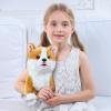 CU-MATE Electronic Walking Dog Toy, Interactive Plush Corgi Puppy, Realistic Interactive Pet Toy Dog, Walking, Barking, Wagging Tail & Talking, Present Gifts for 3+ Year view 3