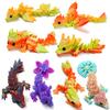 GHIAKQYT 8PCS 3D Printed Dragon Toys,Articulated Dragon,3D Fidget Toy,Flexible Desk Pets,3-D Printed Animals Toys Gift for Kids Adult Home Office Decor view 1