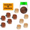 Hellpnoom 30 Pieces of Checkers just one Game- Wooden Chess Pieces only-Checkers Pieces (30MM) view 2