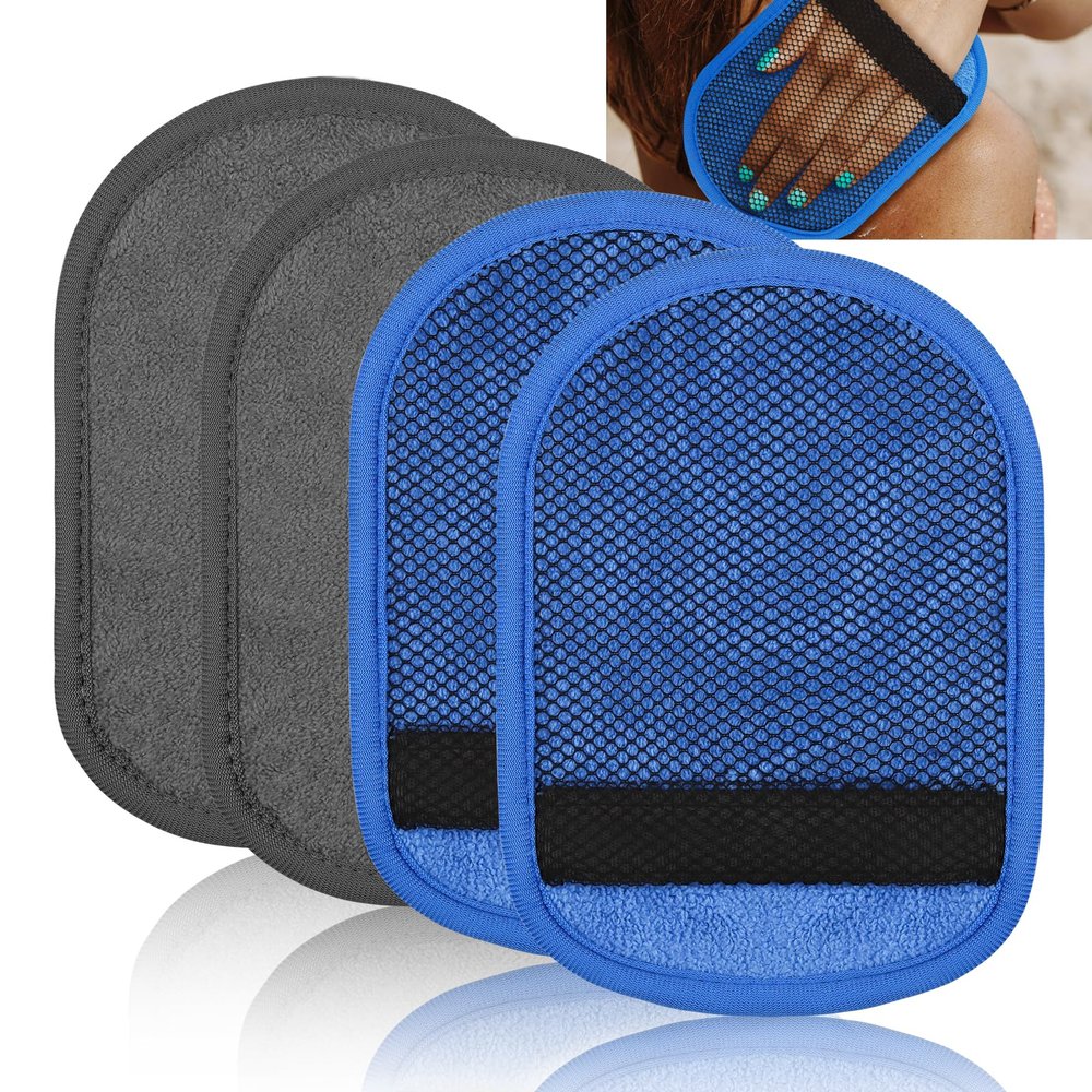 Aecsze 4 PCS Sand Remover for Beach, Soft Wipe Off Mitts for Sand Removal, Ideal for Beach, Volleyball, Surf