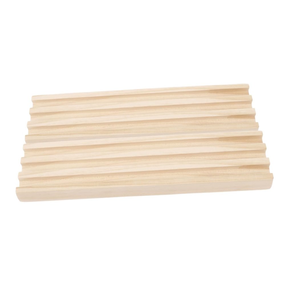 BRIGHTFUFU 2pcs Wooden Domino Rack for Storage Travel and Enhanced Gameplay Nonslip Base Mahjong Display Stand Table Game Accessory