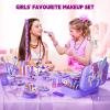 Beayuck Kids Makeup Kit for Girls - Girls Makeup Kit Toys, Real Washable Cosmetic Set with Storage Case, Kids Play Makeup Set for Christmas Birthday Gift 3 4 5 6 8 10 11 12+ Years Old, Purple view 2