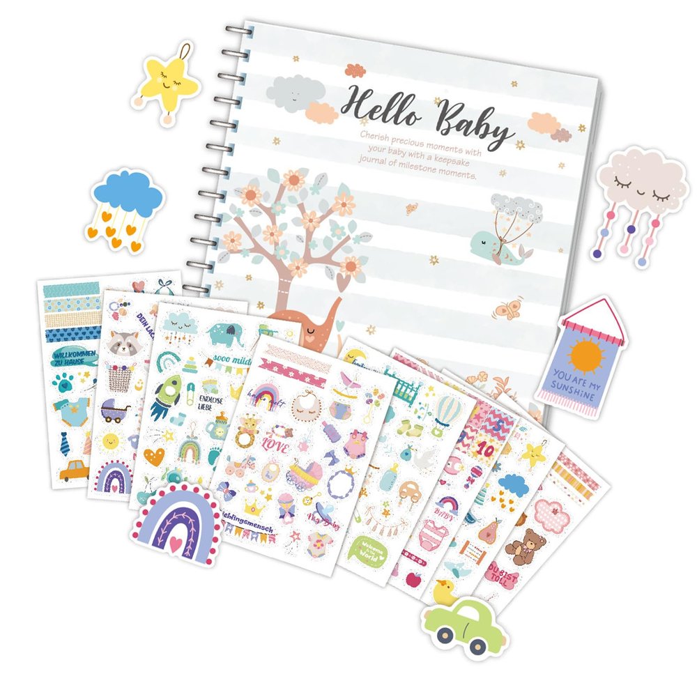 Baby Memory Book With Sticker For Baby Boy Or Girl First Year Baby Journal Book Scrapbook Book From Pregnancy To Age 1