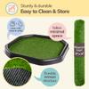 MEKA Small (28"x28") Tuff Tray Black with Artificial Grass Insert Play Mat Bundle, Sensory Tray Plus Stand Set, Sand and Water Table for Toddlers, Outdoor Kids Table and Sensory Table view 4