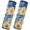 2 Pack Seatbelt Covers Seat Belt Cover Pad for Adults Boys Girls Car Seat Strap Covers Pads Cushion Universal Shoulder Strap Pad Protector for Backpack 10x7.7Inch Blue Sunflowers and Butterfly view 2