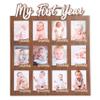 MADENG My First Year Photo Frame - 12 Months Photos Decoration, Newborn's First Twelve Months Photo Collage, One Year Birthday Monthly Milestone, 1st Nursery Photo Collage Display Board view 1