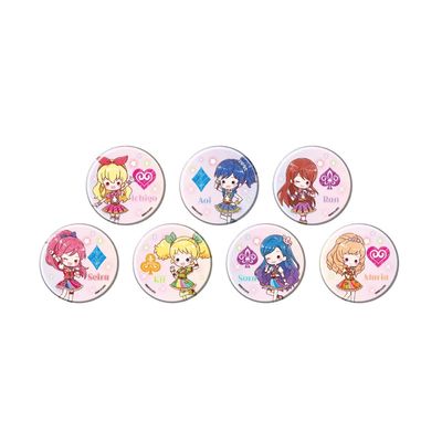 Aikatsu! 10 School Dress Ver. (Graff Art Illustration) Can Badges, 7 Piece Box