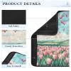 2 Pack Seatbelt Covers Seat Belt Cover Pad for Adults Boys Girls Car Seat Strap Covers Pads Cushion Universal Shoulder Strap Pad Protector for Backpack 6.5Inch Spring Cute Tulips Herringbone Birds view 4