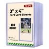 100ct 3"x4" Hard Card Sleeves - 75pt Hard Plastic Trading Card Protector, Rigid Clear Open-Top Card Sleeve, Fits Standard Trading, Baseball, Game Collectible Cards view 1