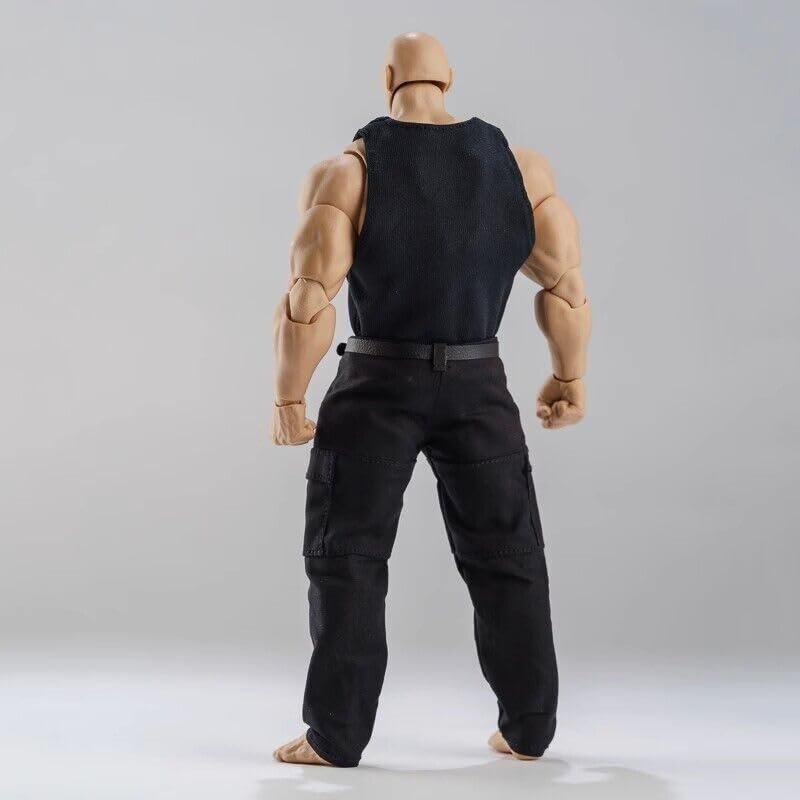 1/12 Scale Male Soldier Vest Pants Model for 6'' 7'' Strong Figure WWE Adam MUFF (Black Vest+ Black Pants)