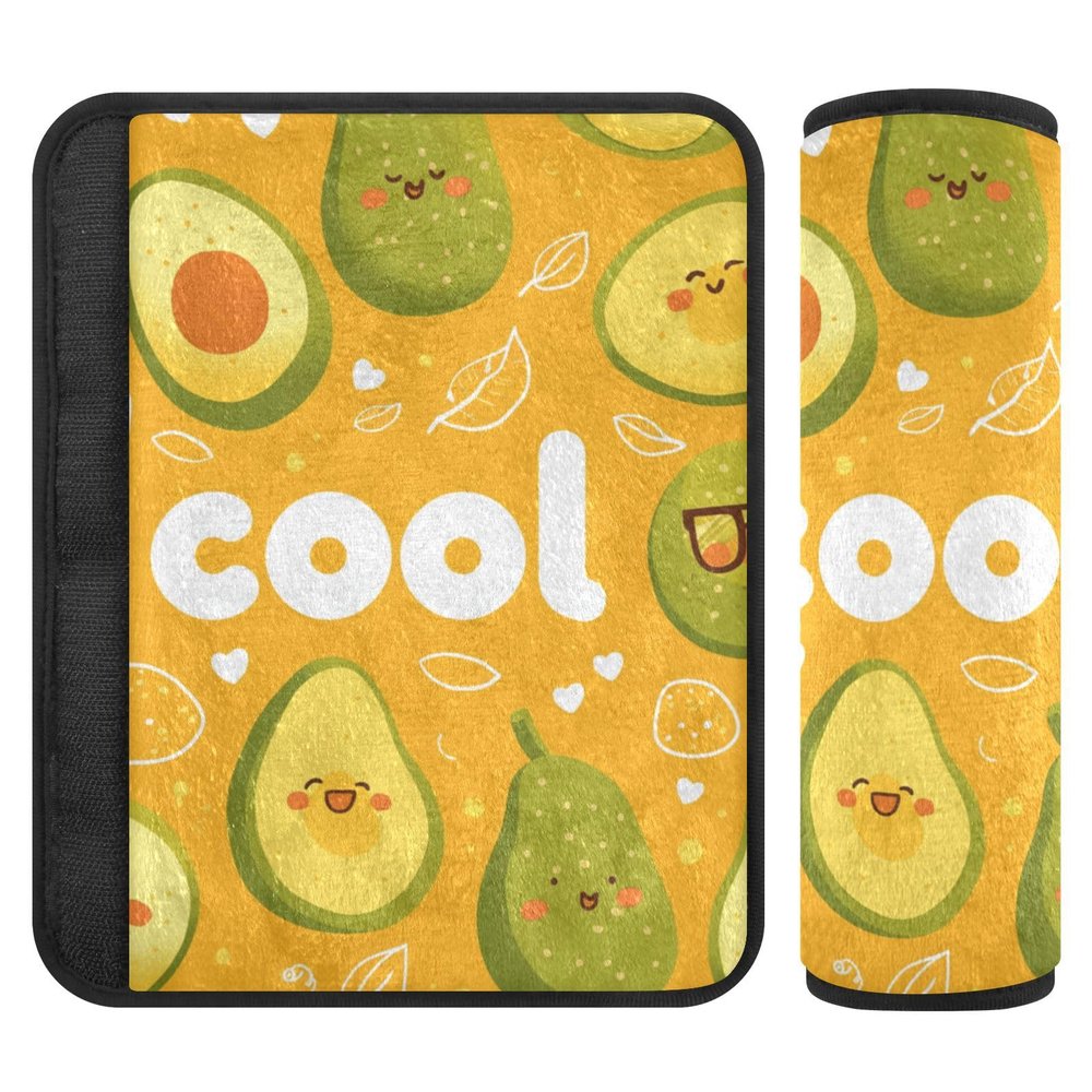 2 Pack Seatbelt Covers Seat Belt Cover Pad for Adults Boys Girls Car Seat Strap Covers Pads Cushion Universal Shoulder Strap Pad Protector for Backpack Camera Bag 10x7.7Inch Avocados Cool Orange