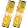 2 Pack Seatbelt Covers Seat Belt Cover Pad for Adults Boys Girls Car Seat Strap Covers Pads Cushion Universal Shoulder Strap Pad Protector for Backpack Camera Bag 10x7.7Inch Avocados Cool Orange view 2